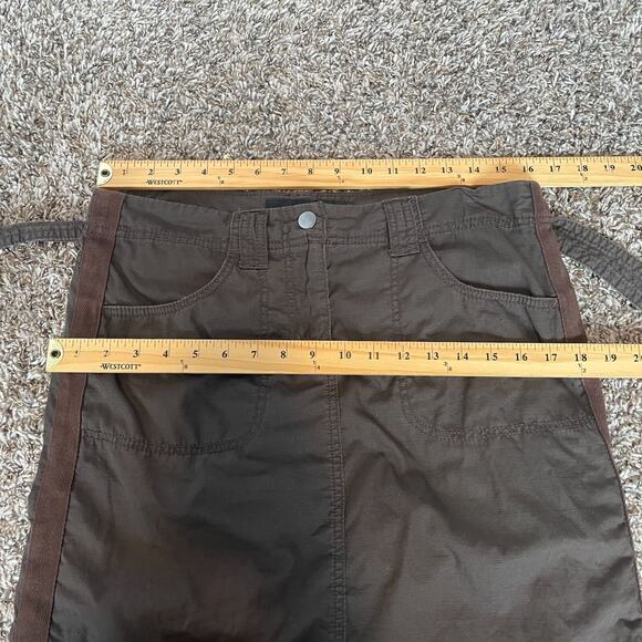 Cargo Mini Skirt Size 10 Brown Tie Belt Cotton Y2K Fairy Grunge Gorp Core Casual - Picture 10 of 11